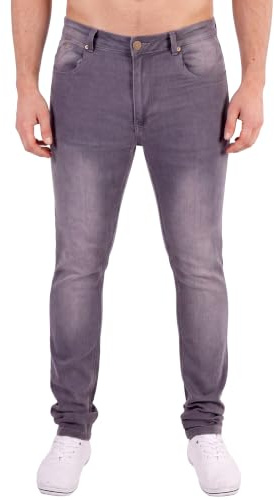 Island Trading Skinny Jeans for Men - Stretchable Denim - Comfortable Men's Stretch Jeans in Black, Grey, Blue Stonewash, Dark Blue - Sizes 28-42 Inch Waist