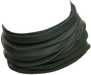 Hilltop® Polar Multifunktionstuch mit Fleece, warmes Motorrad Halstuch, Schlauchschal, Ski Gesichtsmaske für Damen und Herren, Farbe:oliv uni
