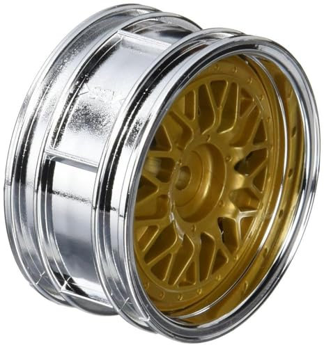 Tamiya 300050548 - Felgen Porsche Taisan, 26 mm, 2 Stück, Chrom/Gold