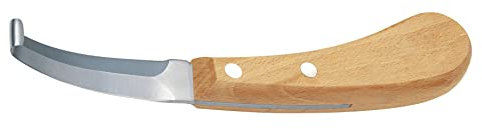 Kerbl - Cuchillo para pezuñas (hoja de doble filo mediano, mango de madera ergonómico)