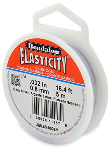 Beadalon 0.8 mm 5 m Elastcity, Satin Silver