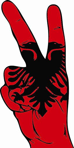 U24 Aufkleber Peace Finger Albanien Autoaufkleber Sticker