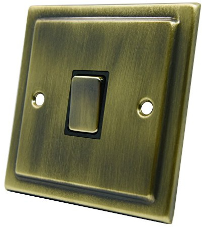 AET VAB1GSWIBBI 10 A 1 Gang Victorian Antique Brass Intermediate Light Switch