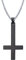 Vnox Uunisex Halskette mit umgedrehtem Kreuz, Edelstahl, kubanische Kette, Schwarz, 60 cm