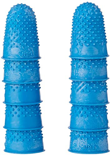 265486 Fingerhüte, aus Gummi, zum Zählen von Geldscheinen/Umblättern, Größe M, Blau, 10 Stück