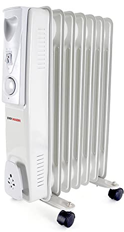 STAYWARM 1500w 7 Fin Oil Radiator with 3 Heat Settings / Variable Thermostat / Frost Watch Protection - F2602GR - Grey