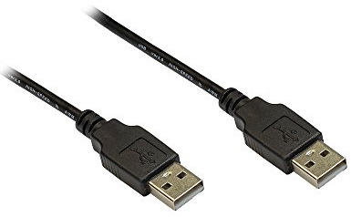 Kabelmeister® Anschlusskabel USB 2.0 Stecker A an Stecker A, 1,8m, schwarz