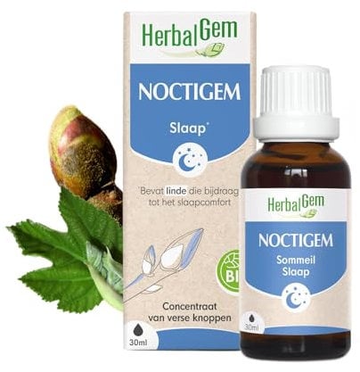 HerbalGem Noctigem Bio, Tilleul et Figuier, Procure Un Repos Nocturne Bon et sain, Gemmothérapie Concentrée 30 ML