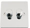 Mains LED Light Dimmer Switch 250W 2 Gang 2 Way - Polished Chrome - Flat