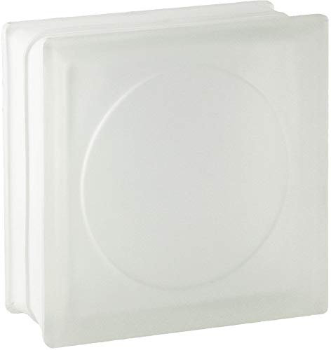 Design Glasbaustein Alpha zweiseitig satiniert 19 x 19 x 8 cm - 5 Stück