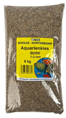 Geißler Aquarienkies 1-3 mm dunkel 25 kg, Aquarium Sand, Bodengrund