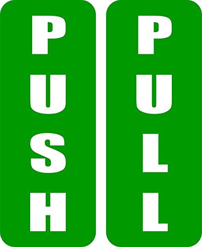 Akachafactory Set 2 x selbstklebend Sticker Tür Handel Büro Push Pull Verschiebe Ziehen Panel