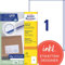 AVERY Zweckform 3418 Universal Etiketten (100 Klebeetiketten, 200x297mm auf A4, Papier matt, bedruckbare Versandetiketten, selbstklebende Versandaufkleber mit ultragrip, DHL) 100 Blatt, weiß