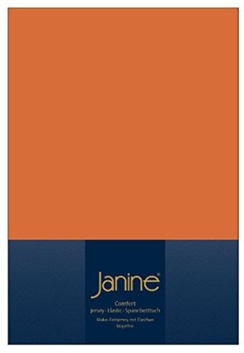 Janine Spannbettlaken Elastic 5002, Gr. 150x200 cm, Fb. 67 rost-orange, Elastic-Jersey