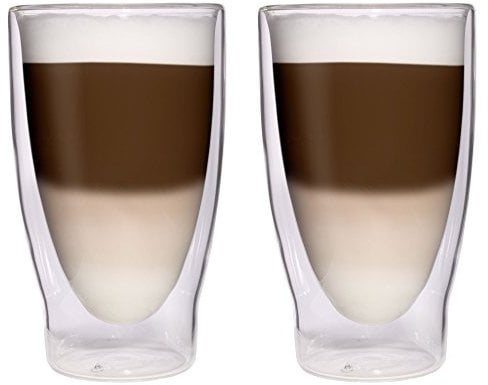 Aktion: 2X 370ml XXL doppelwandige Cocktailgläser/Longdrinkgläser/Eistee-Gläser/Saft- und Wassergläser - edle große Thermogläser mit Schwebeeffekt von Feelino
