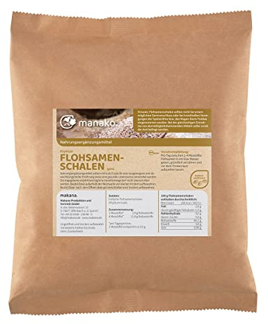 manako Psyllium Flohsamenschalen ganz, 500 g Beutel