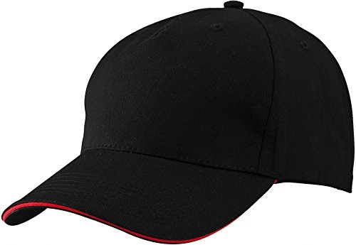 Myrtle Beach 5 Panel Sandwich Cap in Kontrastfarben MB6526, Farbe:Black/Red;Größe:One Size