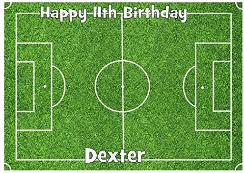 Football Pitch Personalised A4 Birthday Cake Topper - Please Send US A Name A.
