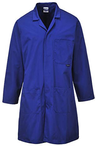 Portwest 2852 Standard Lab Coat Hard Wearing Workwear Lab Coat Royal Blue, Small