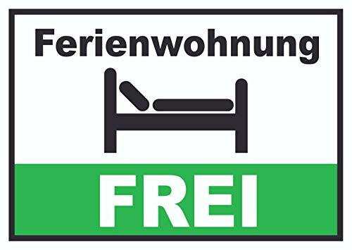 HB-Druck Ferienwohnung FREI Schild Pension Motel Hotel Zimmer Frei A3 (297x420mm)