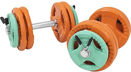 GORILLA SPORTS® Kurzhantelset 30kg - 2er Set, Gewichte 4 x 1,25kg / 8 x 2,5kg, 30mm, Gusseisen, Gummi Gripper, Sternverschluss/Federverschluss, Griff gerändelt - Hantelset, Kurzhanteln, Krafttraining