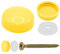 Snap-On Two Piece Dome Screw Cover Caps - Pack of 50 Large Matt Caps & Bases : Yellow