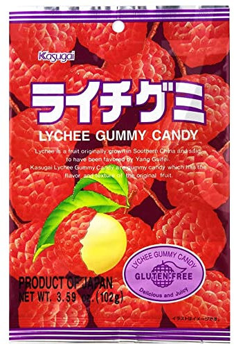 Kasugai Pure Lychee Gummy Candy 107g