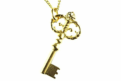 Miniblings Schlüssel Kette Halskette 80cm Key Schlüsselkette vergoldet | Halsschmuck aus eigener Fertigung in Berlin, mit Schloss