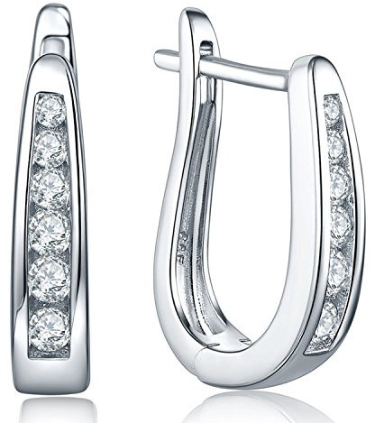 JO WISDOM Creolen Ohrringe Hängende Ovale Silber 925 Damen mit 3A Zirkonia,Schmuck für Frauen