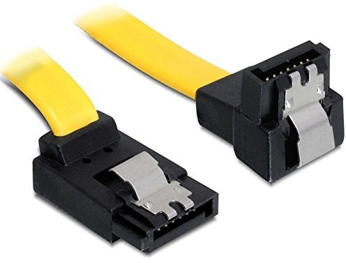 Delock SATA 6 GB/S Kabel Oben gewinkelt auf unten gewinkelt 70 cm gelb