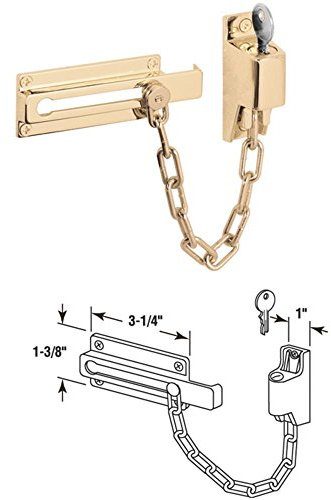 Prime-Line Keyed Chain Door Guard Brass Finish Die-Cast