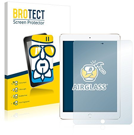 BROTECT Schutzglas für Apple iPad Air 2 2014 Schutzfolie Made in Germany Panzer Folie Glas Displayschutz [Kratzfest 9H, Anti-Fingerprint,Transparent]