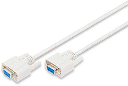 DIGITUS Serielles Anschluss-Kabel - D-Sub 9 zu D-Sub 9 - Buchse zu Buchse - 2.0m - RS-232 - RS-485 - Beige