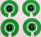 Crown Green Lawn Indoor Bowls Adhesive Lettered Coloured Marker Labels Set of 4 (Green, G)