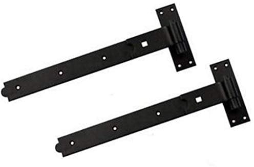 Wyre Direct Cranked Gate Hinges - Black Heavy Duty Hook and Band Stable Farm - 400mm (16) - 1 Pair