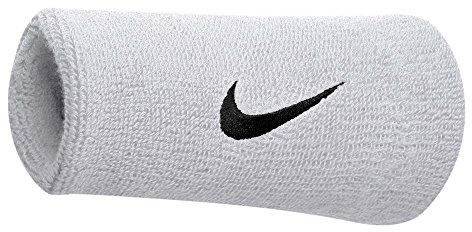 Nike Tennis Premier Doublewide Armbänder (1 Paar, OSFM, Weiß/Schwarz)