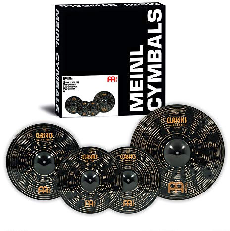 Meinl Cymbals Classics Custom Dark Beckenset (Video) mit 14 Zoll Hihat, 16 Crash, 20 Ride — B12 Bronze, Dunkles Finish (CCD141620)