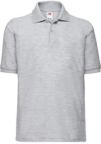 Fruit of the Loom Boys' Polo Shirt grey Heather Grey 5-6 Years