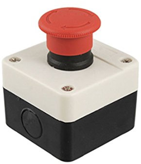 sourcing map Rote Zeichen Not Halt Taster Schalter Station 1 NC N/C 10A 400V