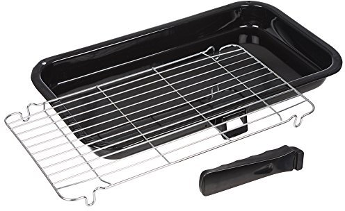 Invero® Universal Oven Cooker Grill Pan Tray Complete with Steel Wire Rack and Detachable Handle Suitable for Most Oven Cookers - 405mm x 235mm