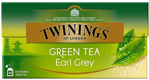Twinings Té Verde Earl Grey, 25 sobres