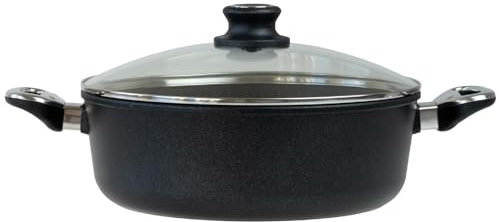 BAF Bratentopf Induktion mit Deckel Ø 28 cm - hoher Rand - großer runder Schmortopf beschichtet aus Aluminiumguss - Made in Germany