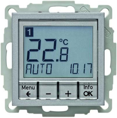 Berker Temperaturregler alu matt 20441404 mit Schließer B.3;B.7;HLK-REGELUNG;S.1 Raumthermostat 4011334354666