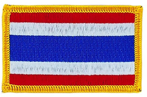 Iron-On Embroidered Thai Thailand Flag Patch for Backpacks