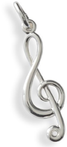 Anne Fuzeau Création Clé de sol en argent 925 dimension 2,5 x 1 cm pendentif bijou musique