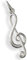 Anne Fuzeau Création Clé de sol en argent 925 dimension 2,5 x 1 cm pendentif bijou musique