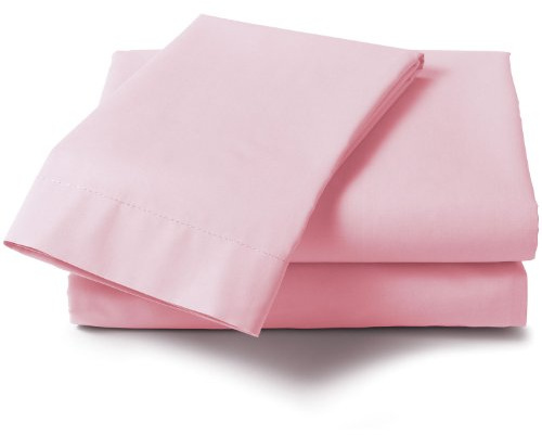 Percale Flat Sheet Pastel, Polyester-Cotton, Pink, Double