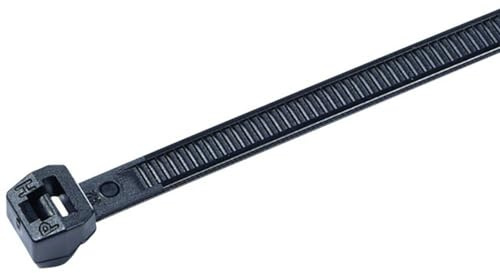 HellermannTyton T18ROS Polyamid 6.6 (PA66) Kabelbinder lösbar Schwarz 2,5 mm x 100mm, Packung a 500 Stück