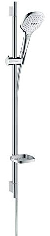 hansgrohe Raindance Select E 120 wassersparendes Duschset 0,90m, 3 Strahlarten, Weiß/Chrom