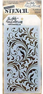 Art Gone Wild THS032 Stampers Anonymous Tim Holtz Schablonen Schnörkel, Synthetic Material, durchsichtig, 26.5 x 12.7 x 0.1 cm